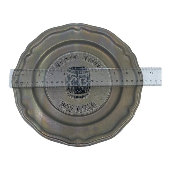 Vintage Cracker Barrel Golf Outing Carson Pewter Plate Home Decoration 10" USA - Picture 6 of 9